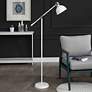 Thumbnail1 of Adjustable Metal Copper & White Floor Lamp With White Metal Shade