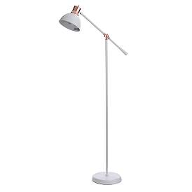 Image4 of Adjustable Metal Copper & White Floor Lamp With White Metal Shade more views