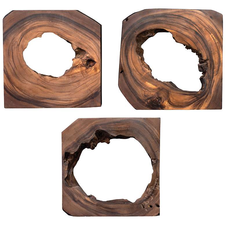 Image 2 Adlai 12" Wide Natural Wood Wall Art Designs - Set of 6