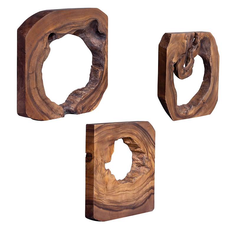 Image 5 Adlai 12" Wide Natural Wood Wall Art Designs - Set of 6 more views
