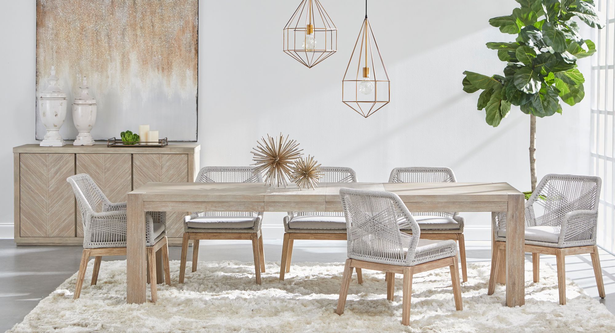 Adler 102 1/2" Wide Natural Gray Extendable Dining Table