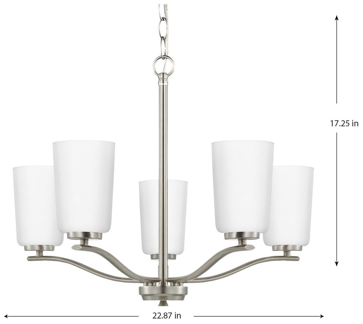 Image 4 Adley Collection Five-Light Etched White Glass Chandelier more views