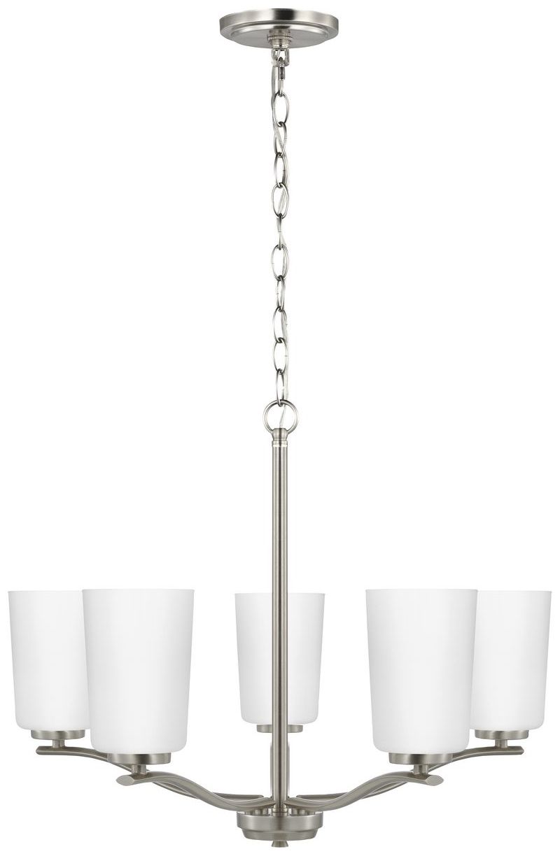 Image 5 Adley Collection Five-Light Etched White Glass Chandelier more views