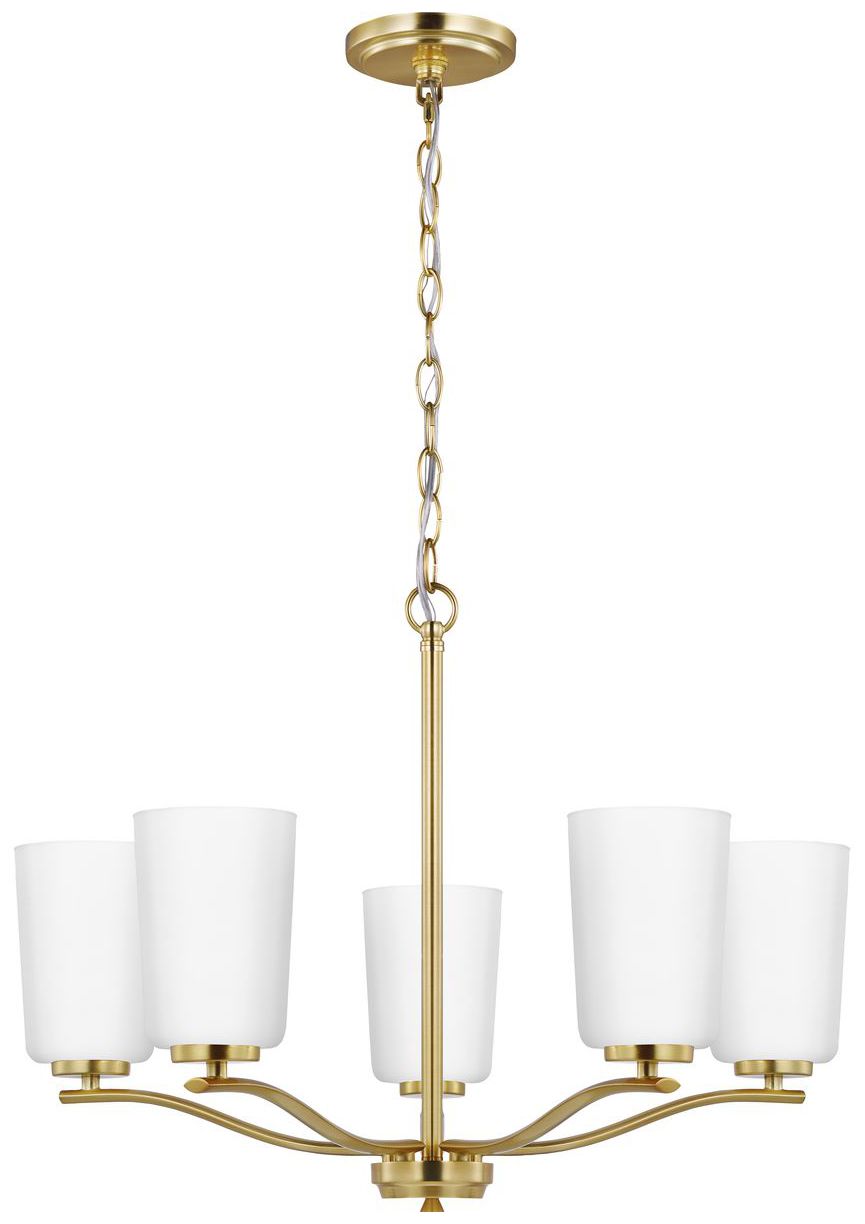 Image 3 Adley Collection Five-Light Etched White Glass Chandelier more views