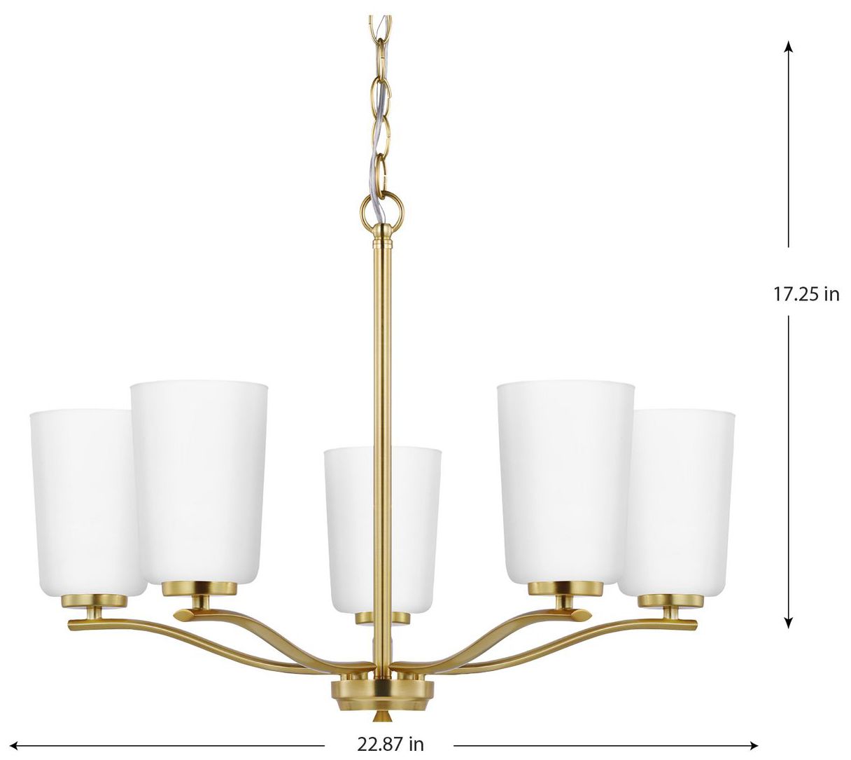 Image 4 Adley Collection Five-Light Etched White Glass Chandelier more views