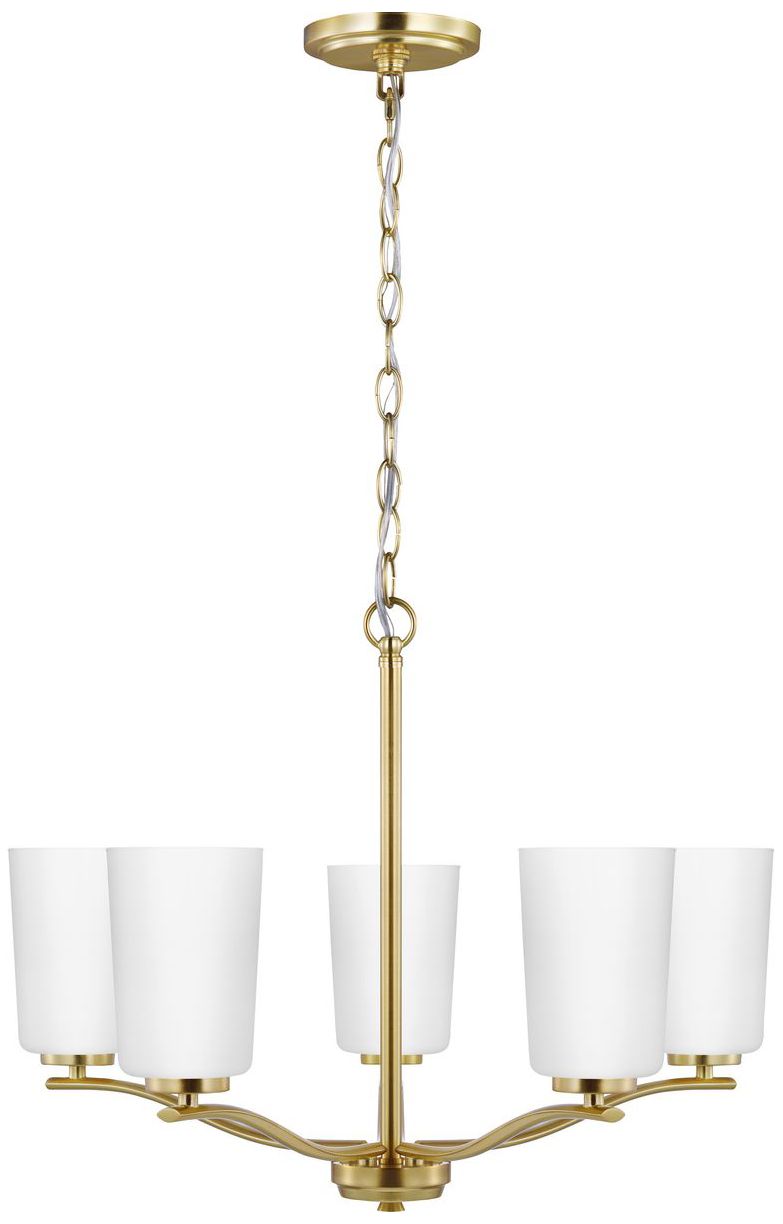 Image 5 Adley Collection Five-Light Etched White Glass Chandelier more views