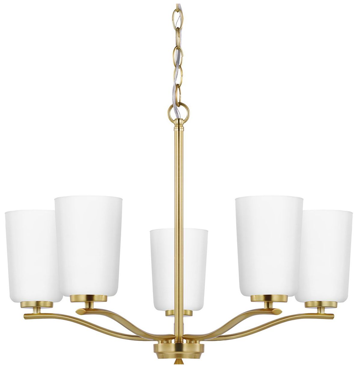 Adley Collection Five-Light Etched White Glass Chandelier