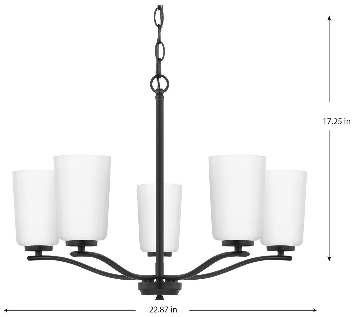 Image 4 Adley Collection Five-Light Etched White Glass Chandelier more views