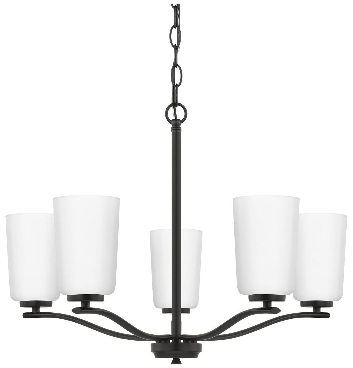 Adley Collection Five-Light Etched White Glass Chandelier