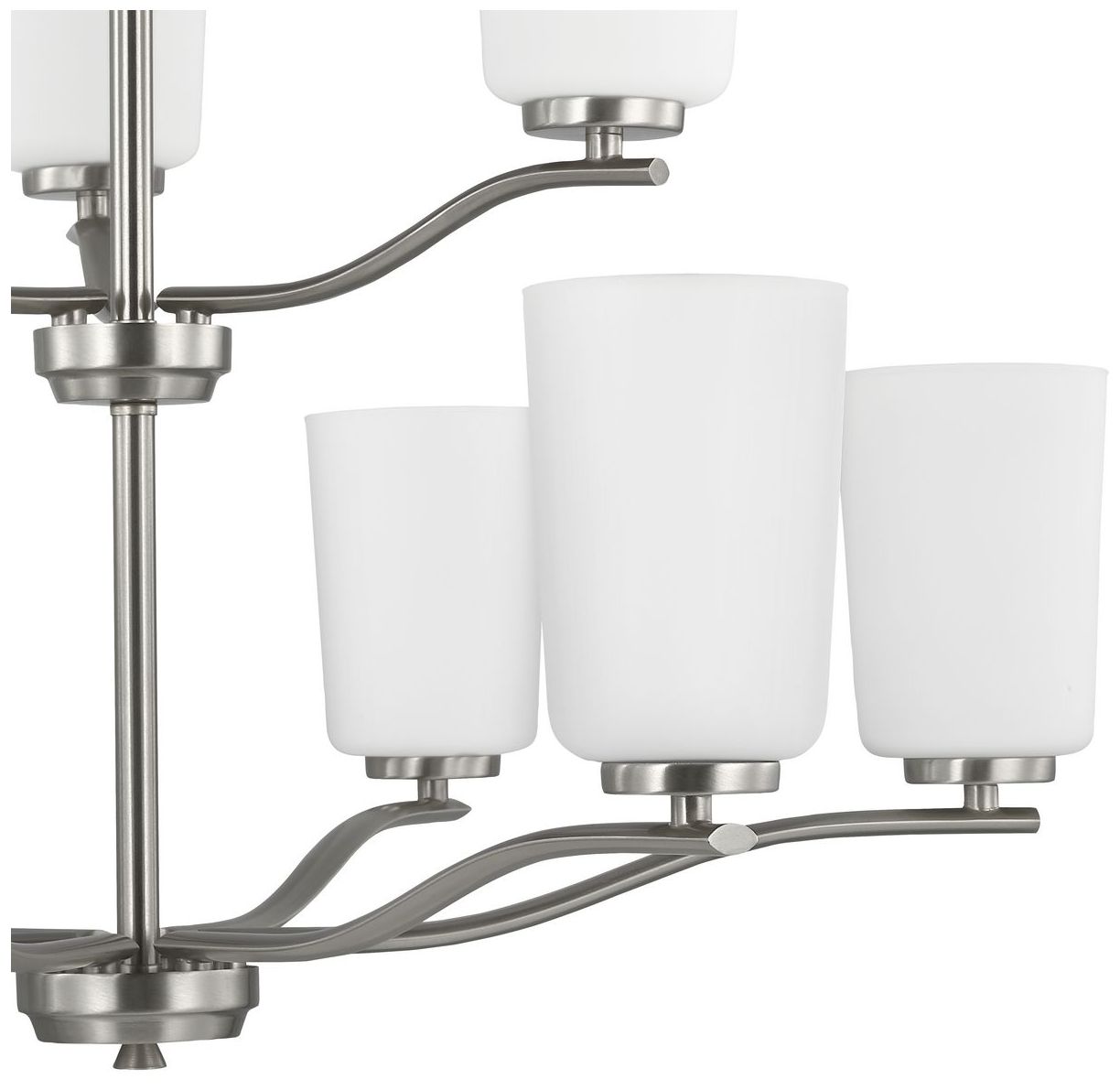 Adley Collection Nine-Light Etched White Glass Chandelier