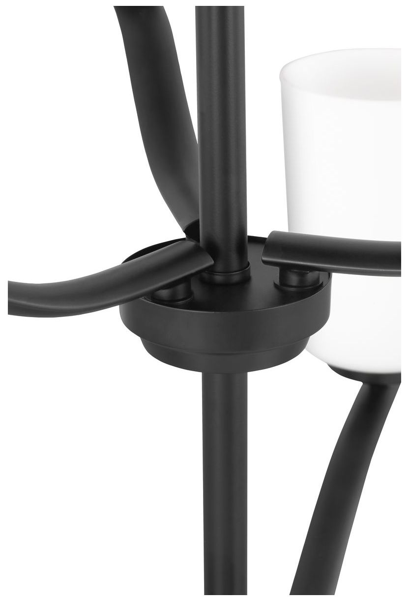 Adley Collection Nine-Light Etched White Glass Chandelier