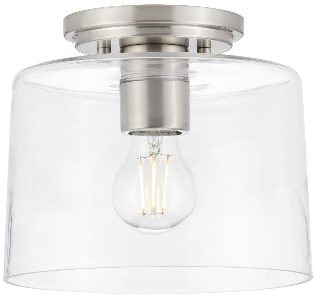 Adley Collection One-Light Clear Glass Flush Mount Light