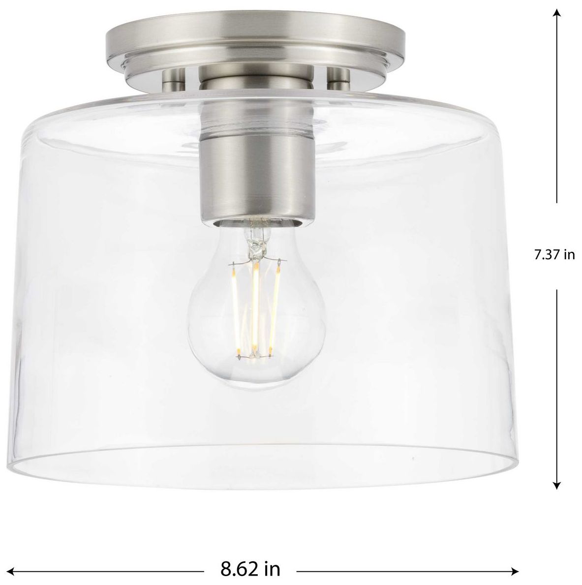 Image 4 Adley Collection One-Light Clear Glass Flush Mount Light more views