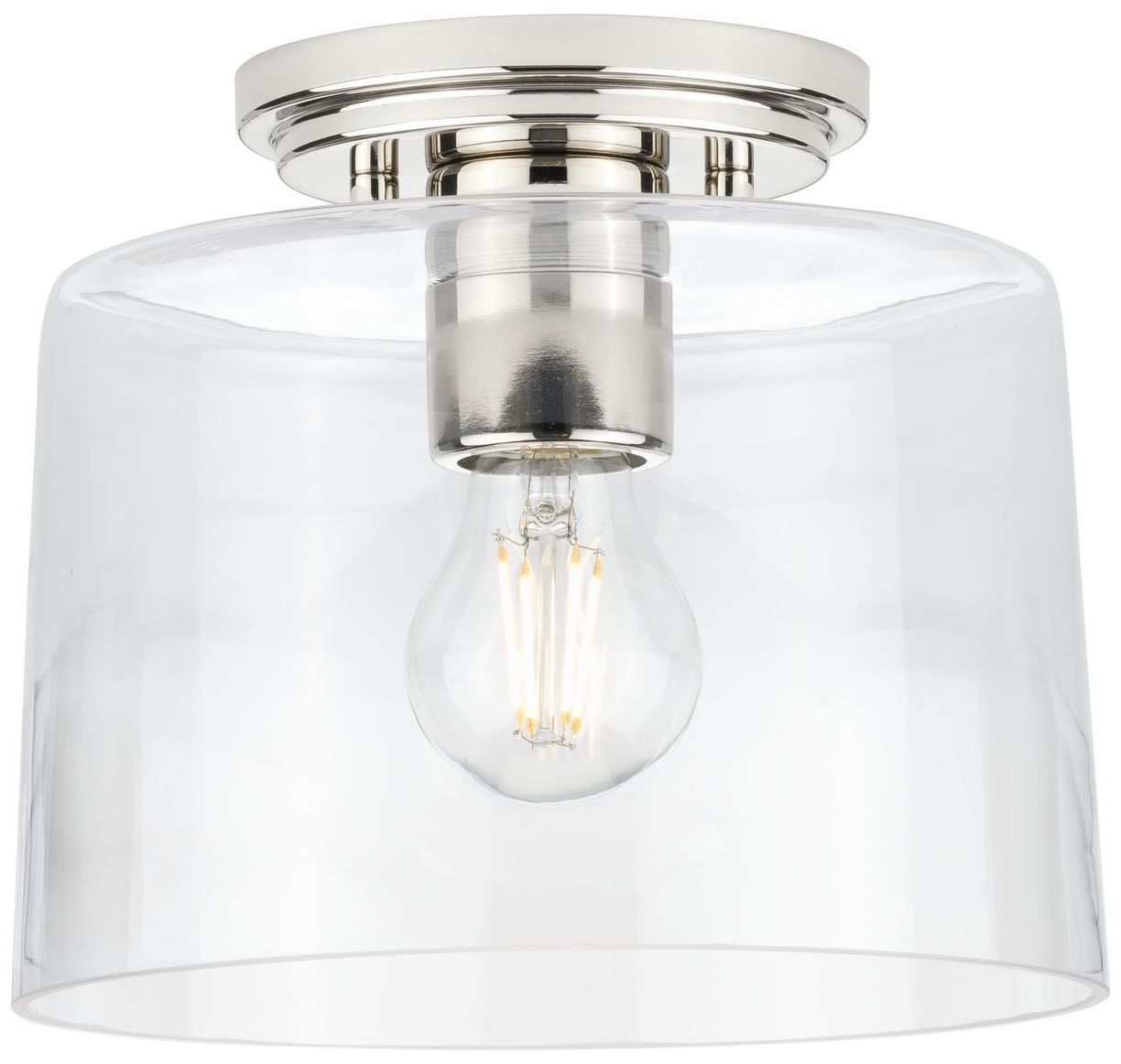 Thumbnail1 of Adley Collection One-Light Clear Glass Flush Mount Light