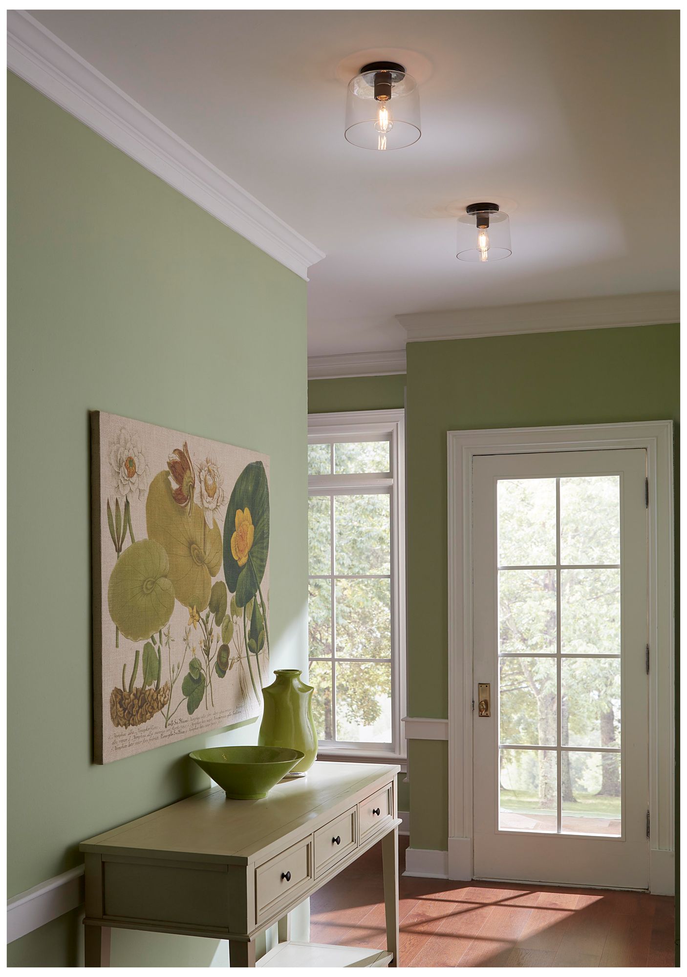 Thumbnail3 of Adley Collection One-Light Clear Glass Flush Mount Light more views