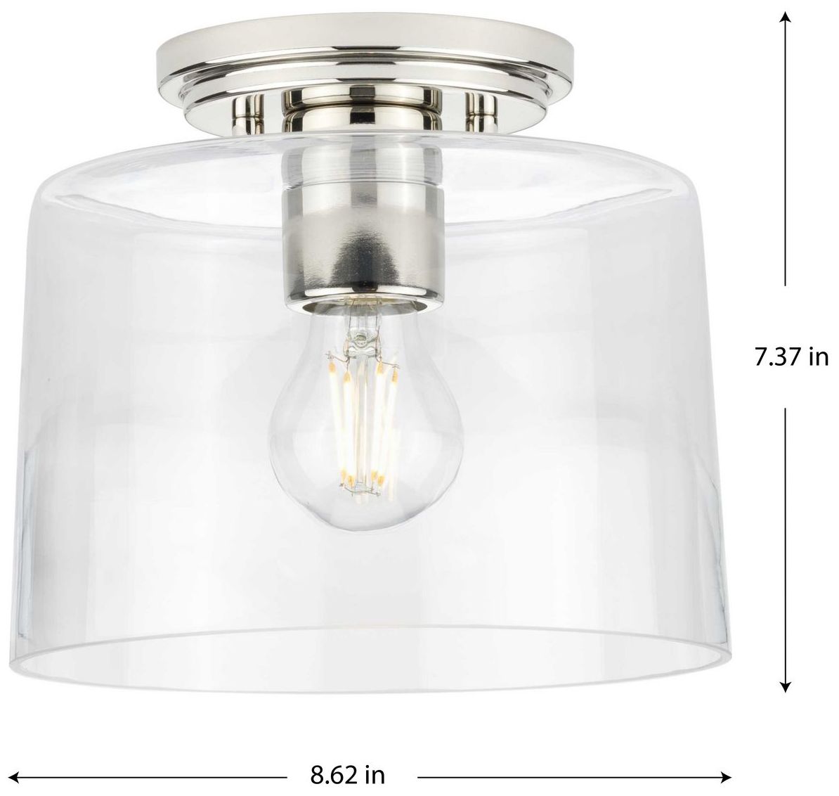 Thumbnail4 of Adley Collection One-Light Clear Glass Flush Mount Light more views