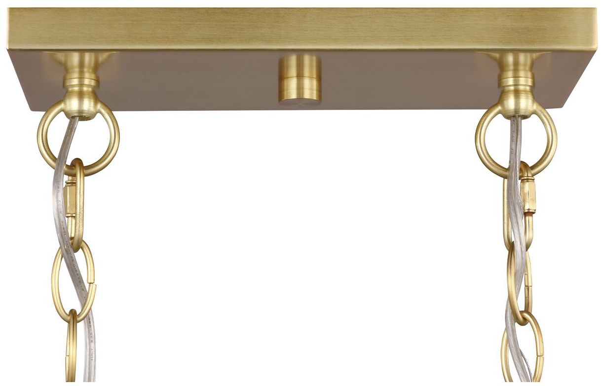 Adley Collection Three-Light Etched White Glass Linear Chandelier