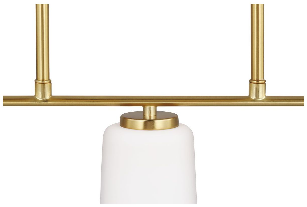 Image 7 Adley Collection Three-Light Etched White Glass Linear Chandelier more views