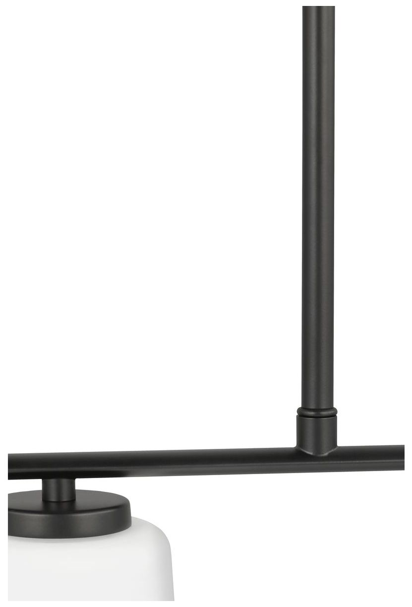 Adley Collection Three-Light Etched White Glass Linear Chandelier