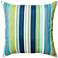 Admiral Navy and Green Striped 20" Indoor-Outdoor Pillow