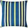 Admiral Navy and Green Striped 20" Square Outdoor Pillow