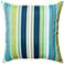 Admiral Navy and Green Striped 22" Indoor-Outdoor Pillow