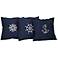 Admiral Set of 3 100% Cotton Navy Blue Throw Pillows