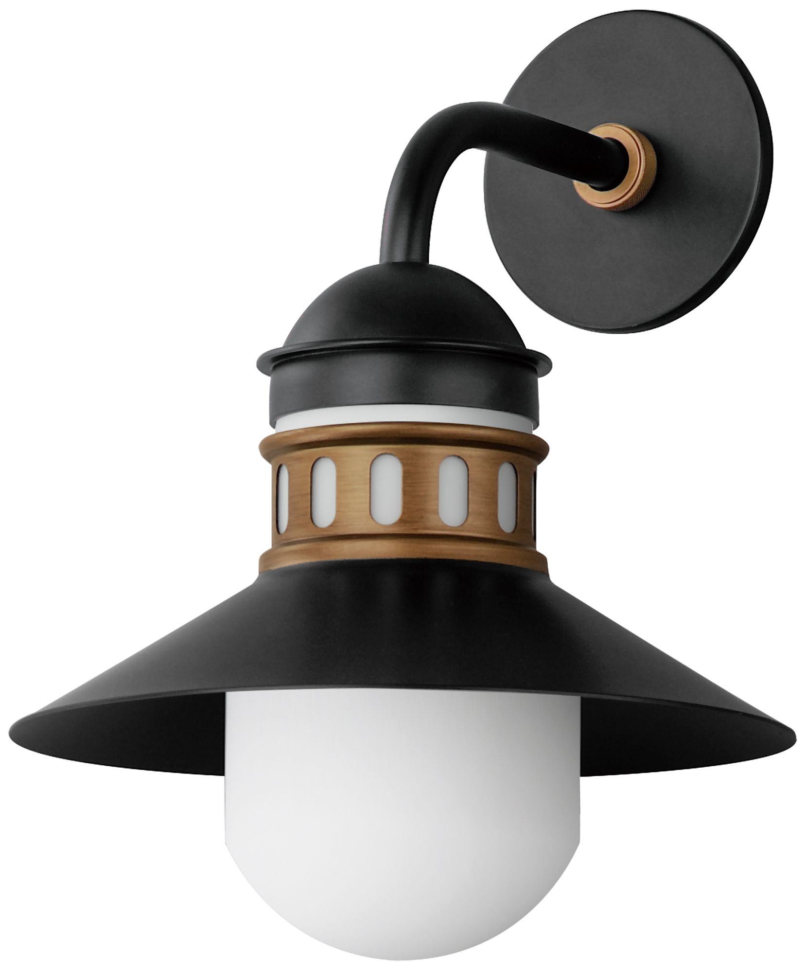 Image 2 Admiralty 1-Light 12" Wide Outdoor Wall Sconce - Black/Antique Brass
