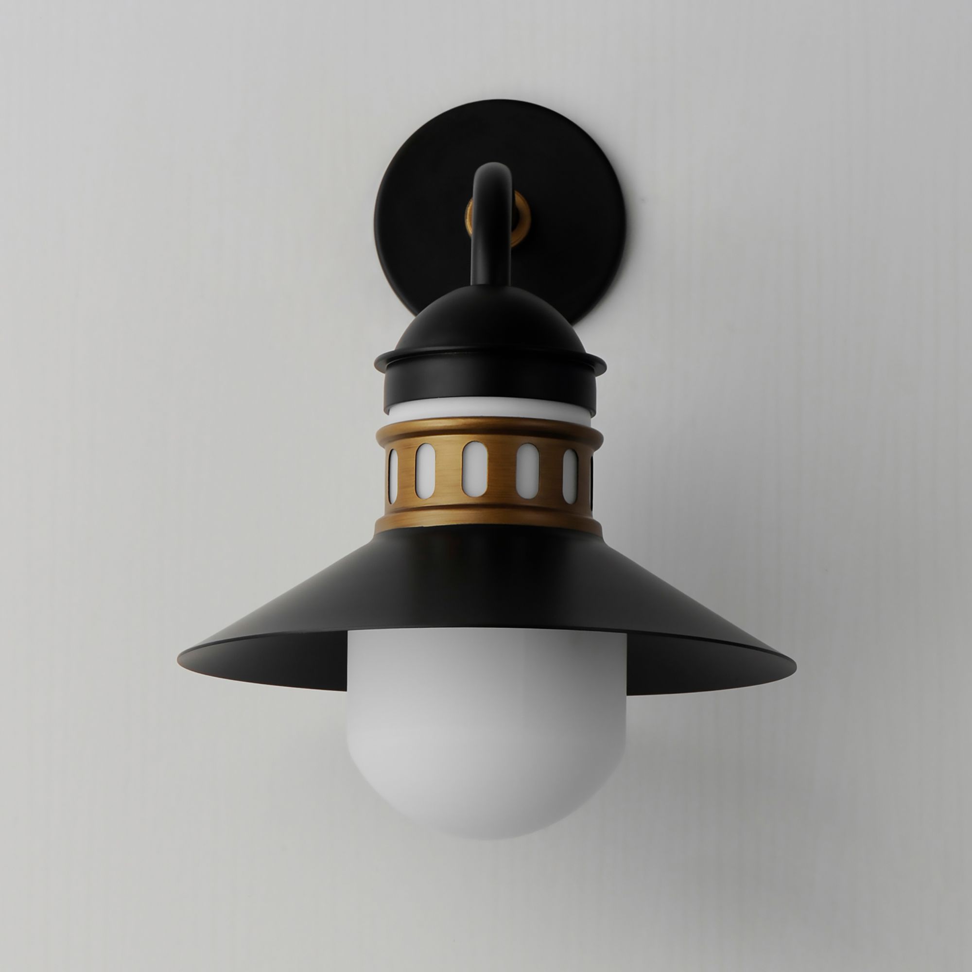 Image 3 Admiralty 1-Light 12" Wide Outdoor Wall Sconce - Black/Antique Brass more views