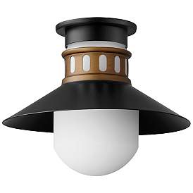Image1 of Admiralty 1-Light Outdoor Flush Mount - Black/Antique Brass