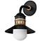 Admiralty 1-Light Outdoor Wall Sconce - Black/Antique Brass