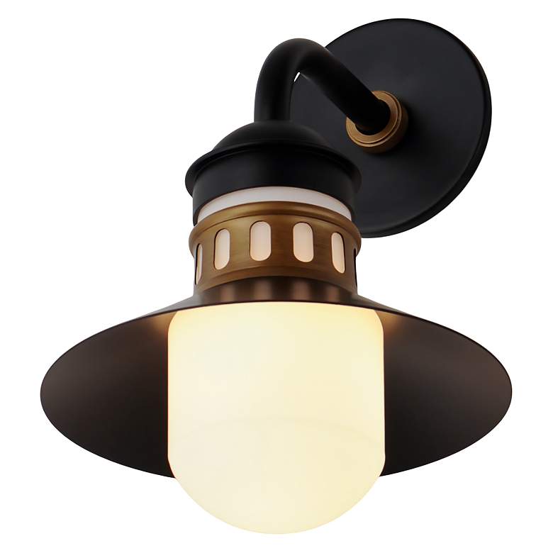 Image 4 Admiralty 1-Light Outdoor Wall Sconce - Black/Antique Brass more views