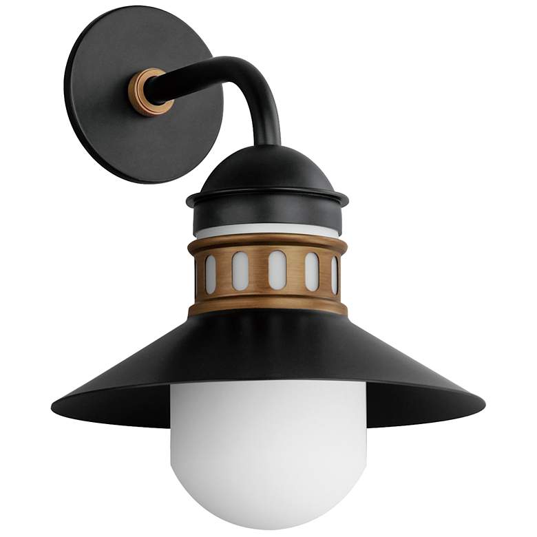 Image 1 Admiralty 1-Light Outdoor Wall Sconce - Black/Antique Brass