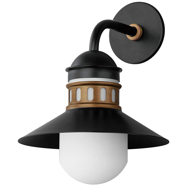 Image 2 Admiralty 1-Light Outdoor Wall Sconce - Black/Antique Brass