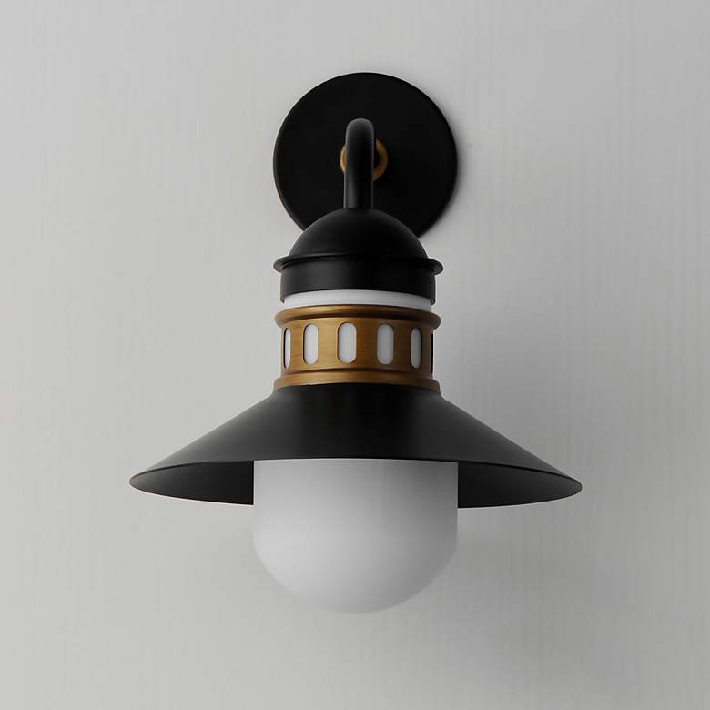 Image 3 Admiralty 1-Light Outdoor Wall Sconce - Black/Antique Brass more views