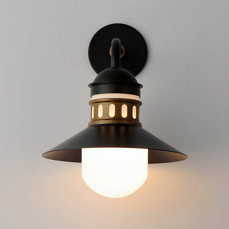 Image 4 Admiralty 1-Light Outdoor Wall Sconce - Black/Antique Brass more views