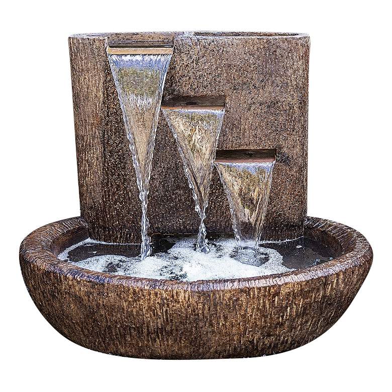 Image 2 Adobe Springs 29 1/2"H Relic Lava LED Outdoor Water Fountain