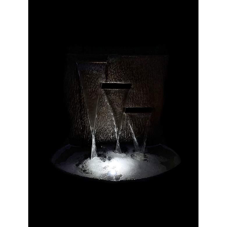 Image 4 Adobe Springs 29 1/2"H Relic Lava LED Outdoor Water Fountain more views