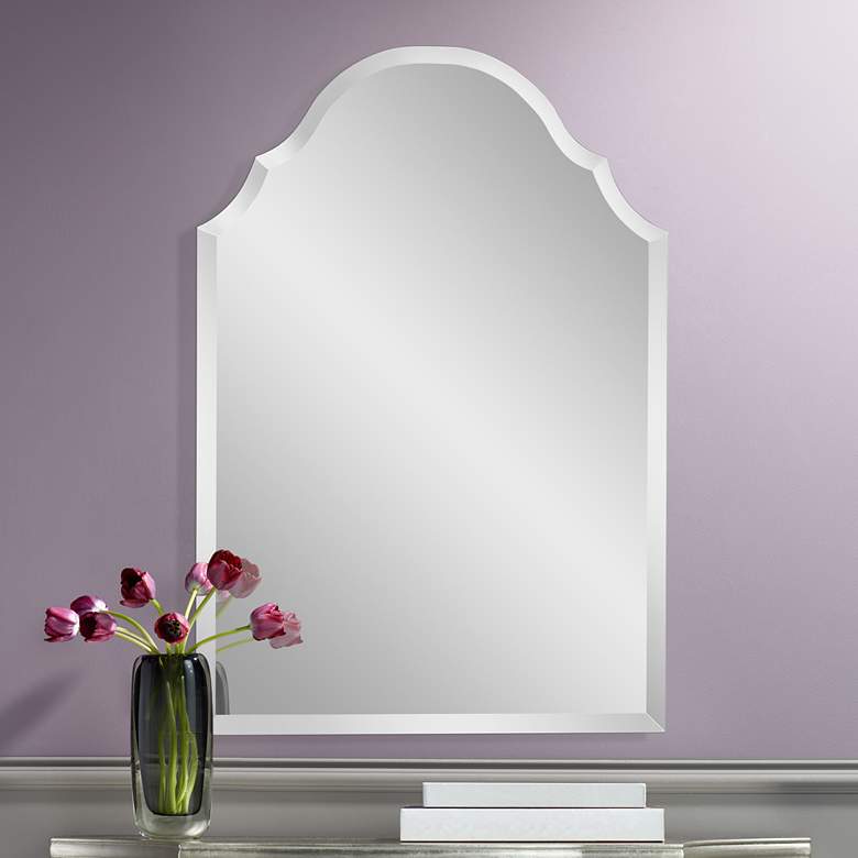 Image 1 Adonia 24 inch x 36 inch Crown Frameless Beveled Wall Mirror