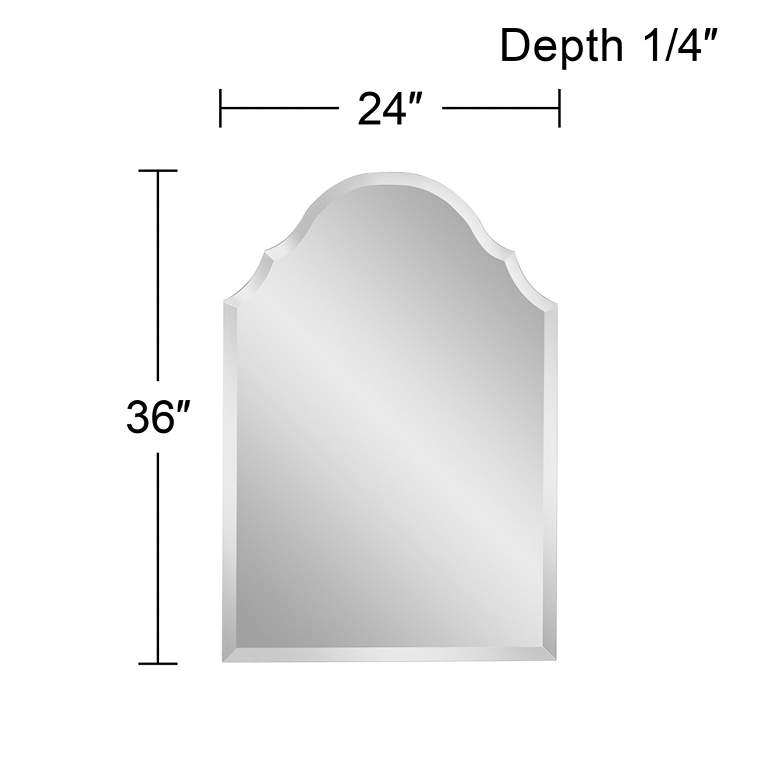 Image 4 Adonia 24" x 36" Crown Frameless Beveled Wall Mirror more views