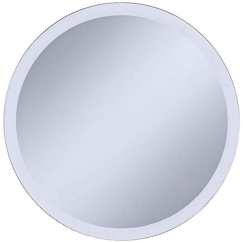 Image 2 Adonia Frameless 18" Round Beveled Wall Mirror
