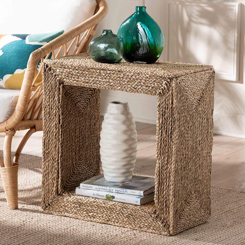 Image 1 Adonica 22" Wide Natural Brown Seagrass End Table