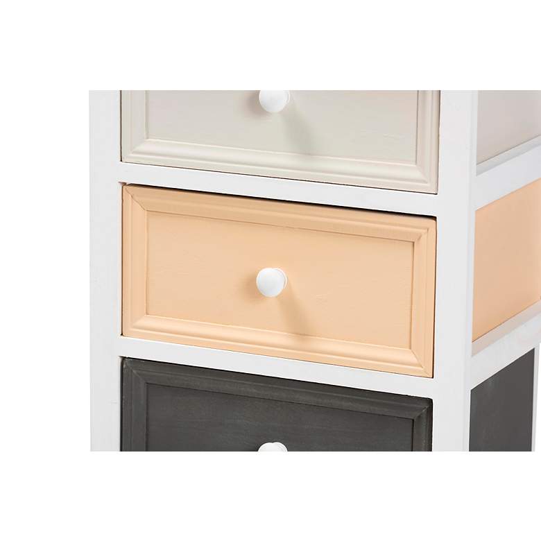 Image 3 Adonis 14 1/2"W White 3-Drawer Storage Cabinet with Basket more views