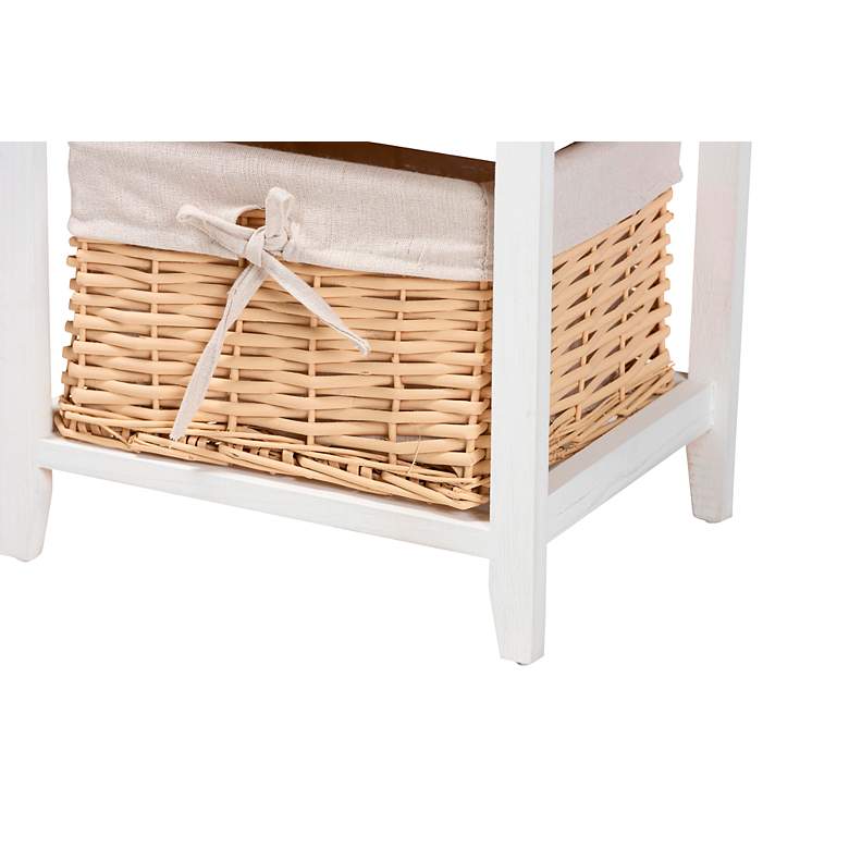 Image 4 Adonis 14 1/2 inchW White 3-Drawer Storage Cabinet with Basket more views