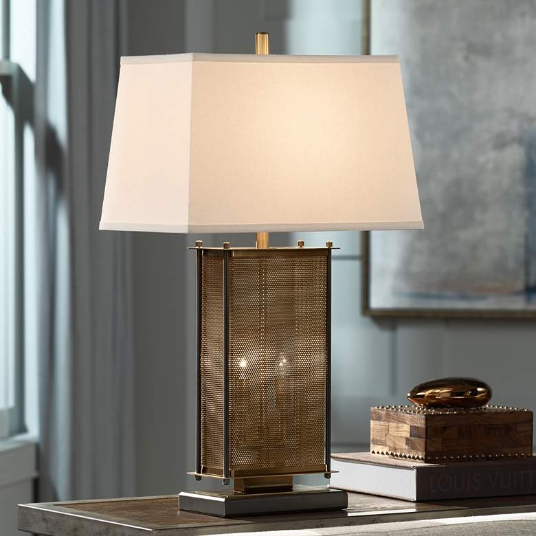 Image 1 Adonis Antique Brass Nightlight Table Lamp