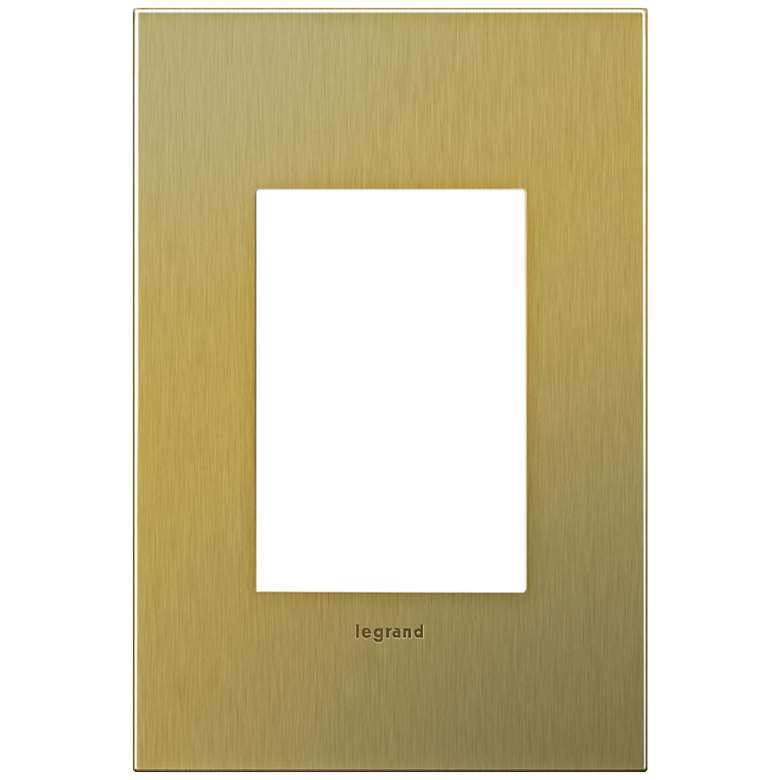 Image 1 adorne® 1-Gang 3-Module Brushed Brass Wall Plate