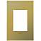 adorne® 1-Gang 3-Module Brushed Brass Wall Plate