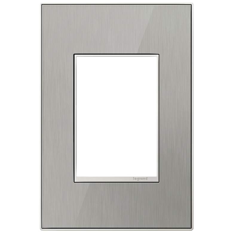 Image 1 adorne® 1-Gang 3-Module Brushed Steel Wall Plate