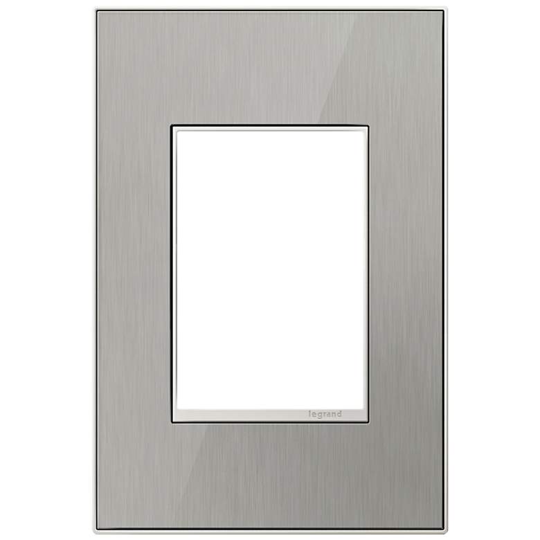 Image 1 adorne&#174; 1-Gang 3-Module Brushed Steel Wall Plate