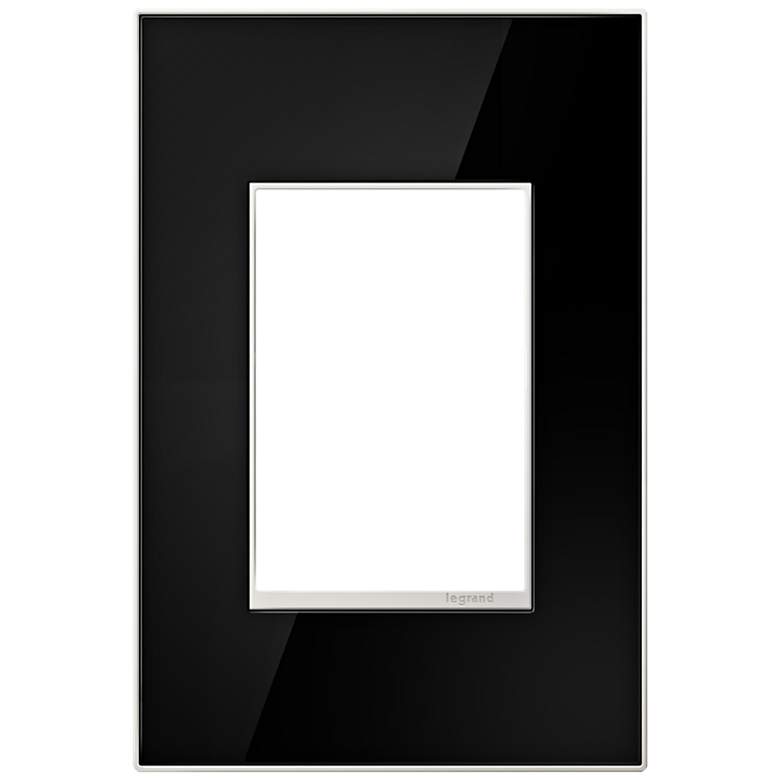 Image 1 adorne® 1-Gang 3-Module Mirror Black Wall Plate